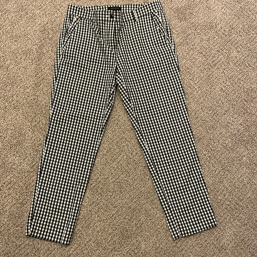 Ann Taylor cropped gingham pants size 2